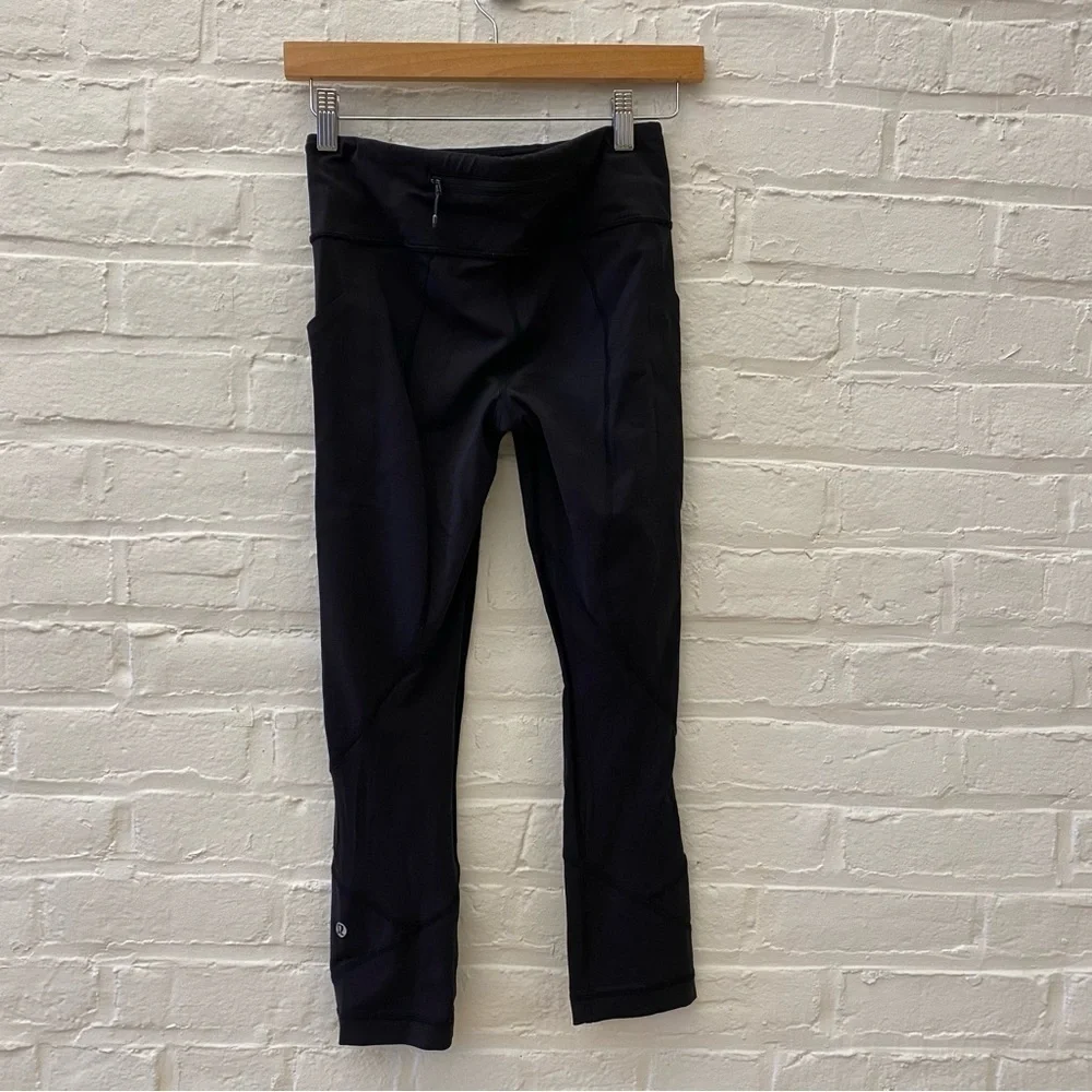 Lululemon || Pace Rival Crop Solid Black‎ 4
